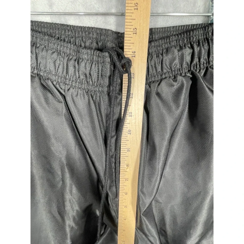 Adidas Vintage Track Pants Black Yellow Piping Stripe Snap Cuffs Lined Mens XL